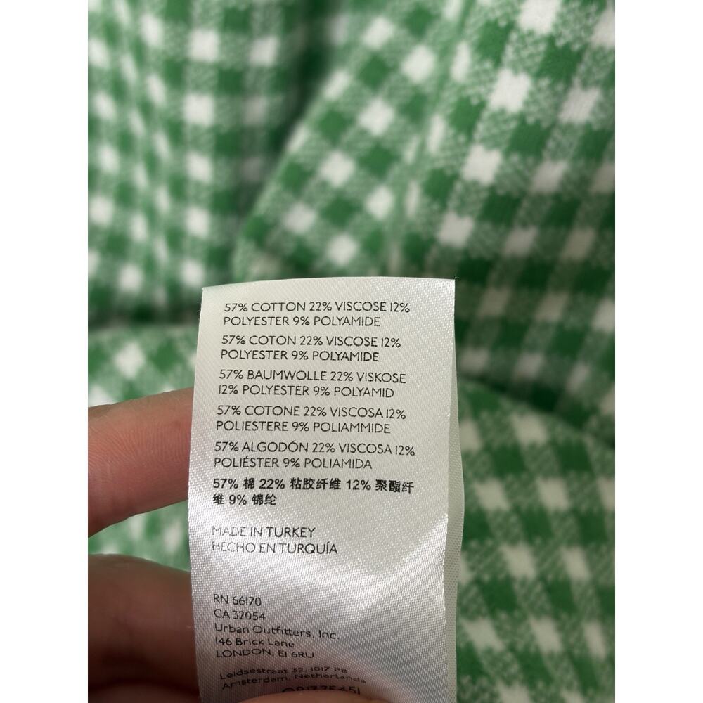 Anthropologie Maeve Gingham Knit Mini Dress Green White Size Medium Cottagecore - Picture 5 of 6